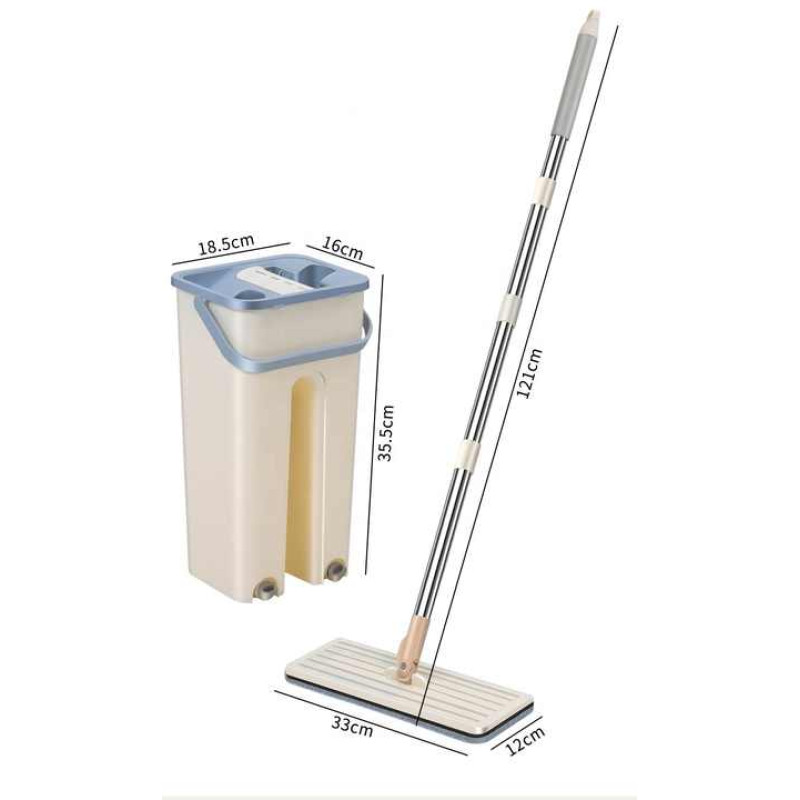 Комплект швабра з відром Clean Pro Mop із системою авто-віджиму для швидкого прибирання CM-1211 White Комплект швабра з відром Clean Pro Mop із системою авто-віджиму для швидкого прибирання CM-1211 White