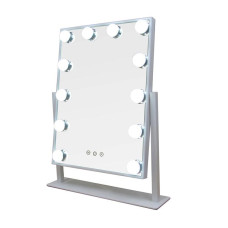 Дзеркало косметична настільна з LED підсвічуванням і регульованою прямокутною яскравістю White (MA0611)