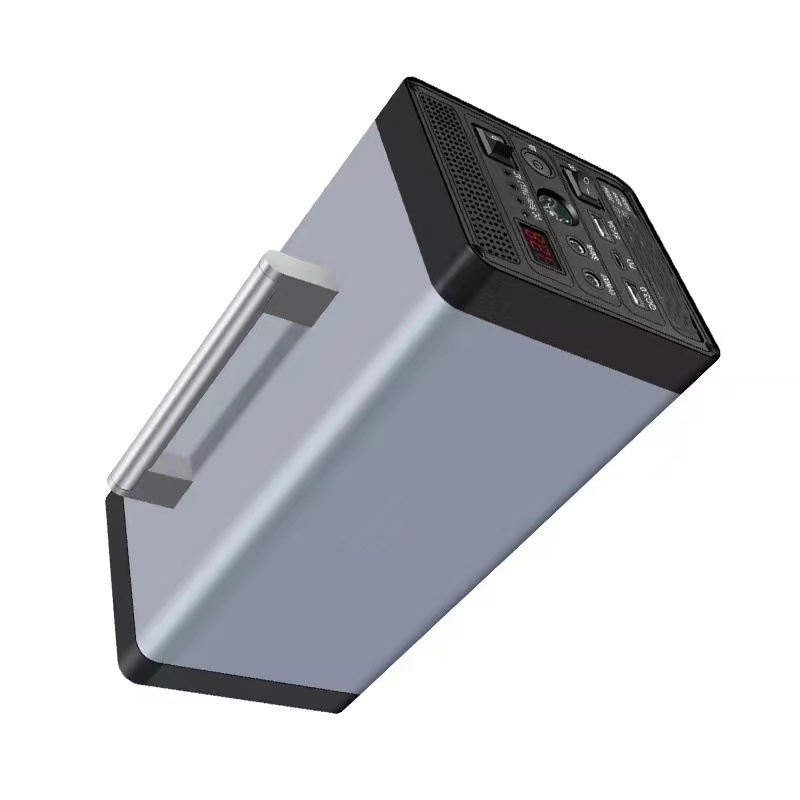 Перетворювач напруги акумуляторний Yachu 12000 мАг 12,8V/12Ah 200 Вт з LCD дисплеєм та USB зарядна станція із сонячною панеллю, модифікована синусоїда, gray