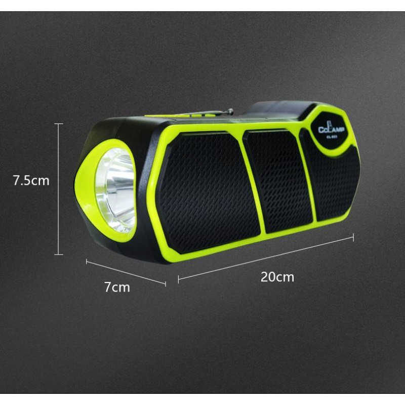 Багатофункціональний LED ліхтар із сонячною панеллю, радіо, MP3 плеєр та функцією повербанку CcLamp CL-823 Bluetooth Чорний
