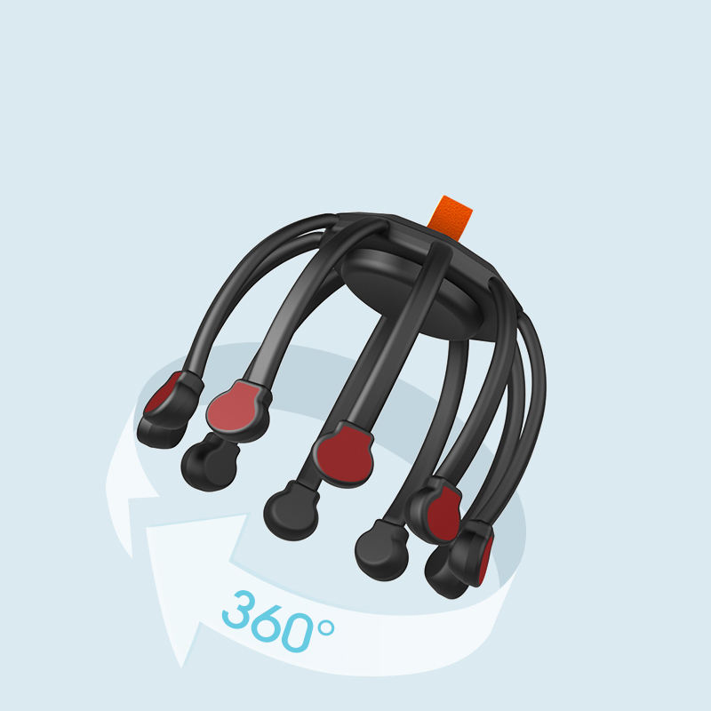 Масажер для голови Octopus акумуляторний у формі восьминога з різними режимами Black Масажер для голови Octopus акумуляторний у формі восьминога з різними режимами Black