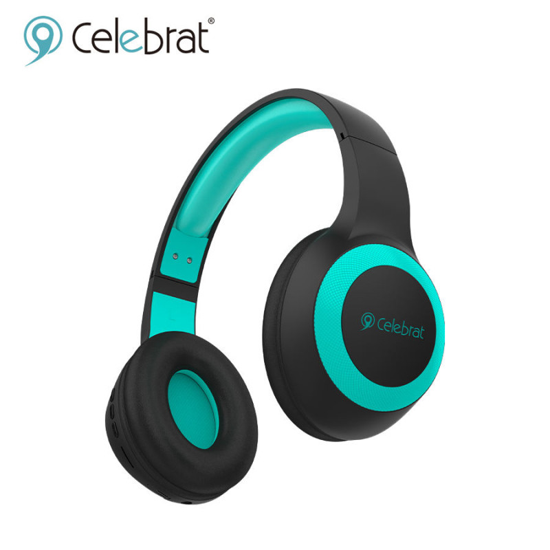 Бездротові навушники з мікрофоном Bluetooth 5.0 98дБ 20Гц-20кГц Celebrat A23 Чорно-блакитний