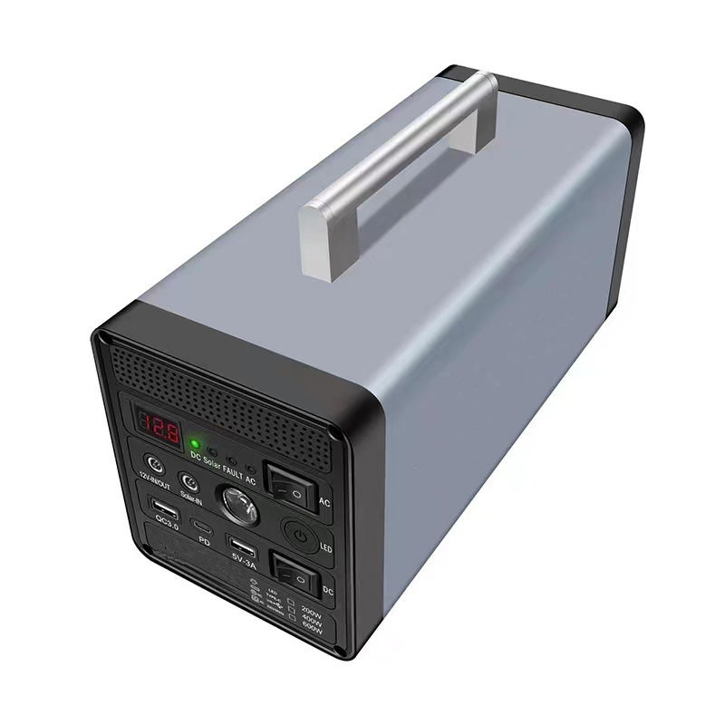 Перетворювач напруги акумуляторний Yachu 12000 мАг 12,8V/12Ah 200 Вт з LCD дисплеєм та USB зарядна станція із сонячною панеллю, модифікована синусоїда, gray