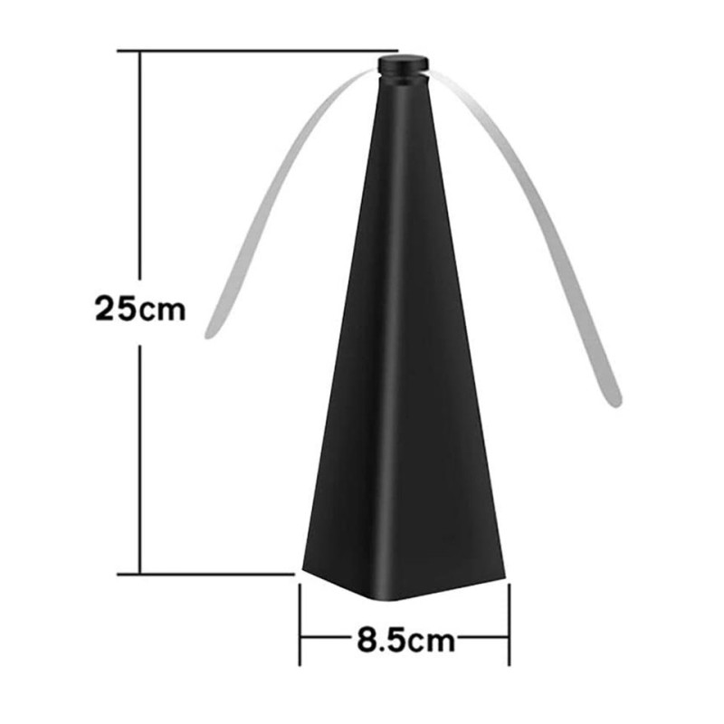 Настільний пропелер-відлякувач для захисту їжі від комах та мух легкий та компактний з акумулятором 24х9см 150г Чорний