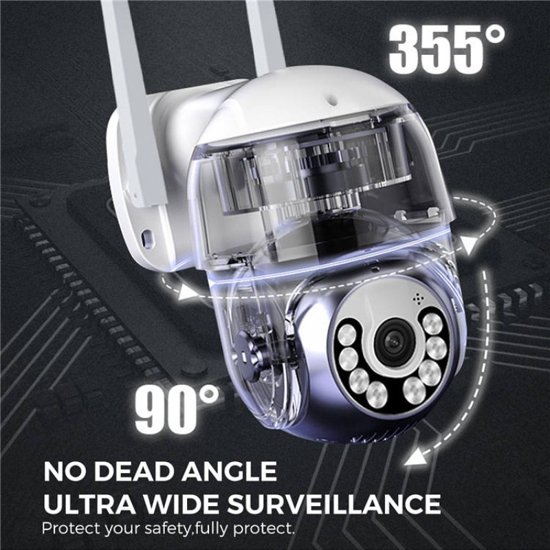 Бездротова WiFi 4G камера відеоспостереження вулична поворотна PTZ A15 4MP (ICSEE) White