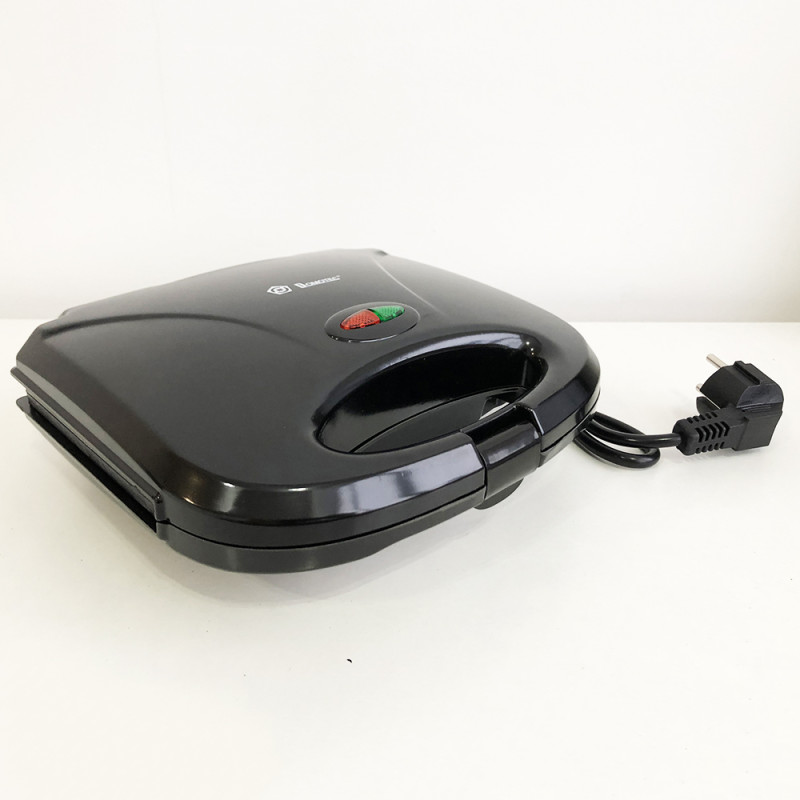 Гриль електричний притискний контактний, електрогриль чорний Domotec MS 7709 Гриль електричний притискний контактний, електрогриль чорний Domotec MS 7709