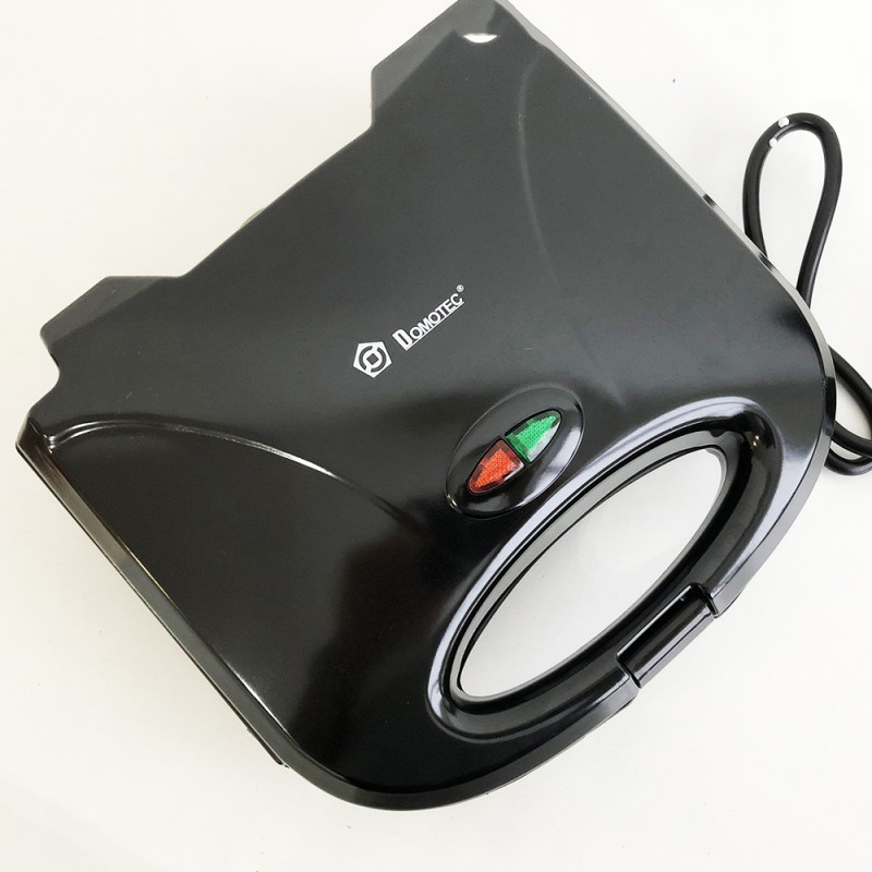 Гриль електричний притискний контактний, електрогриль чорний Domotec MS 7709 Гриль електричний притискний контактний, електрогриль чорний Domotec MS 7709