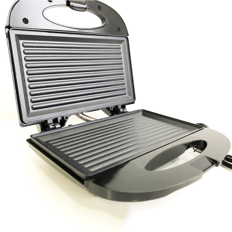 Гриль електричний притискний контактний, електрогриль чорний Domotec MS 7709 Гриль електричний притискний контактний, електрогриль чорний Domotec MS 7709