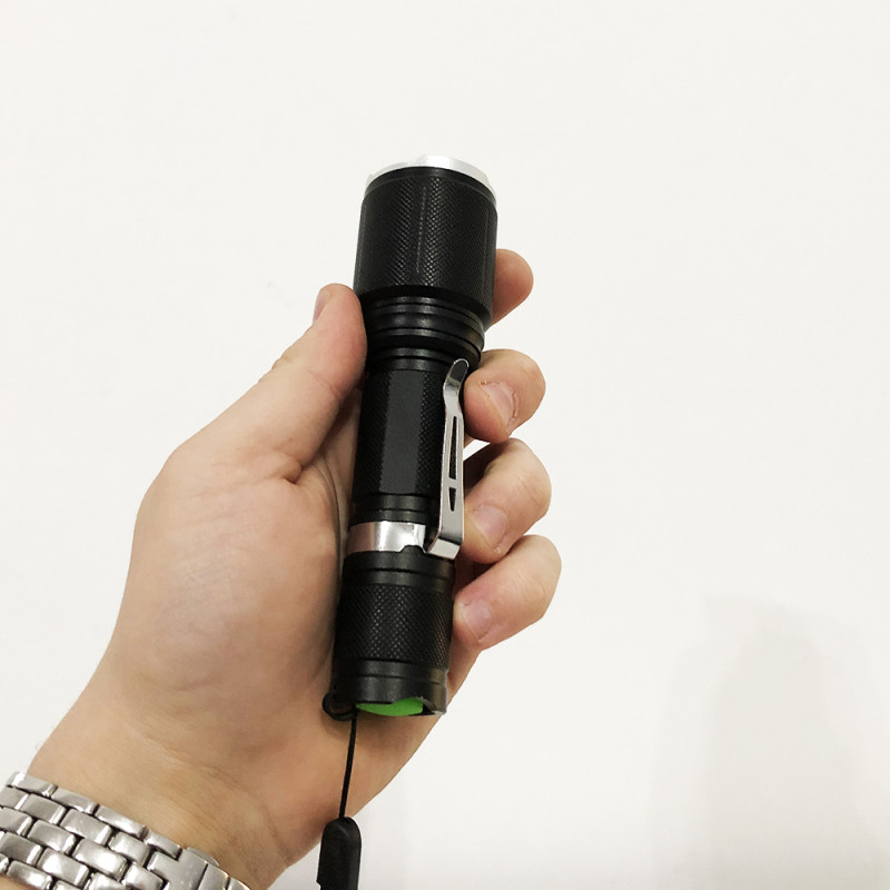 Ручний ліхтар компактний туристичний з 5 режимами роботи zoom microUSB акумуляторний 18650 метал Bailong BL-1860-T6 Чорний