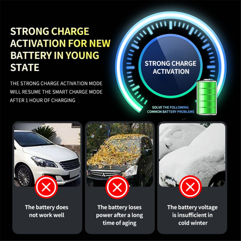 Зарядний пристрій для акумулятора з дисплеєм 12/24V 10A Жовтий (NY1984) Зарядний пристрій для акумулятора з дисплеєм 12/24V 10A Жовтий (NY1984)