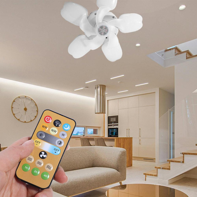 Лампа-вентилятор у патрон E29 50W з пультом управління PO-1234 White