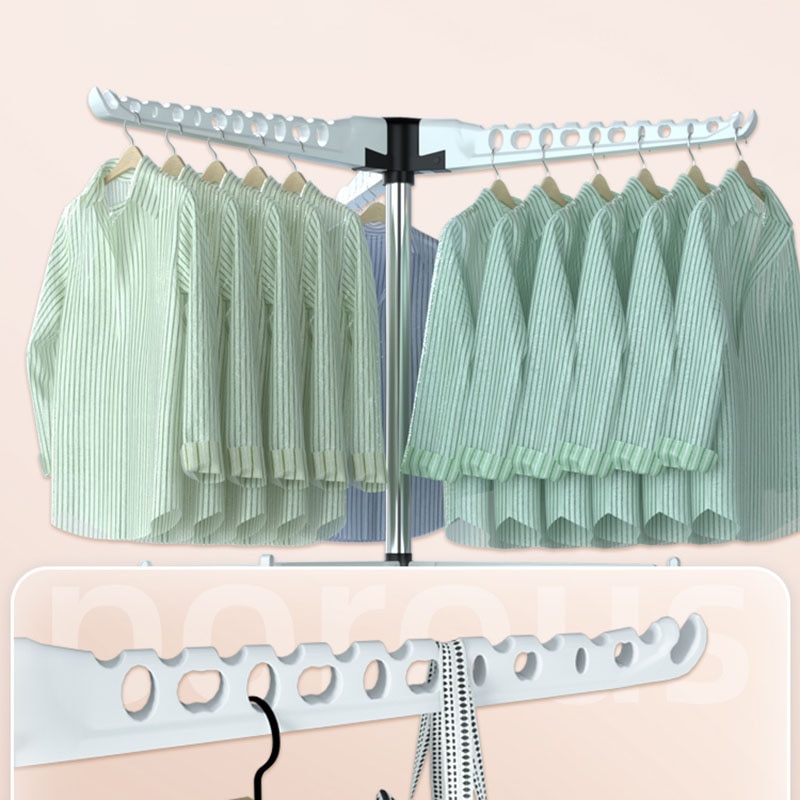 Двоярусна сушарка для одягу підлогова розкладна з обертанням з хромованої нержавіючої сталі та пластику 155*66*36см Azure (NT9882)