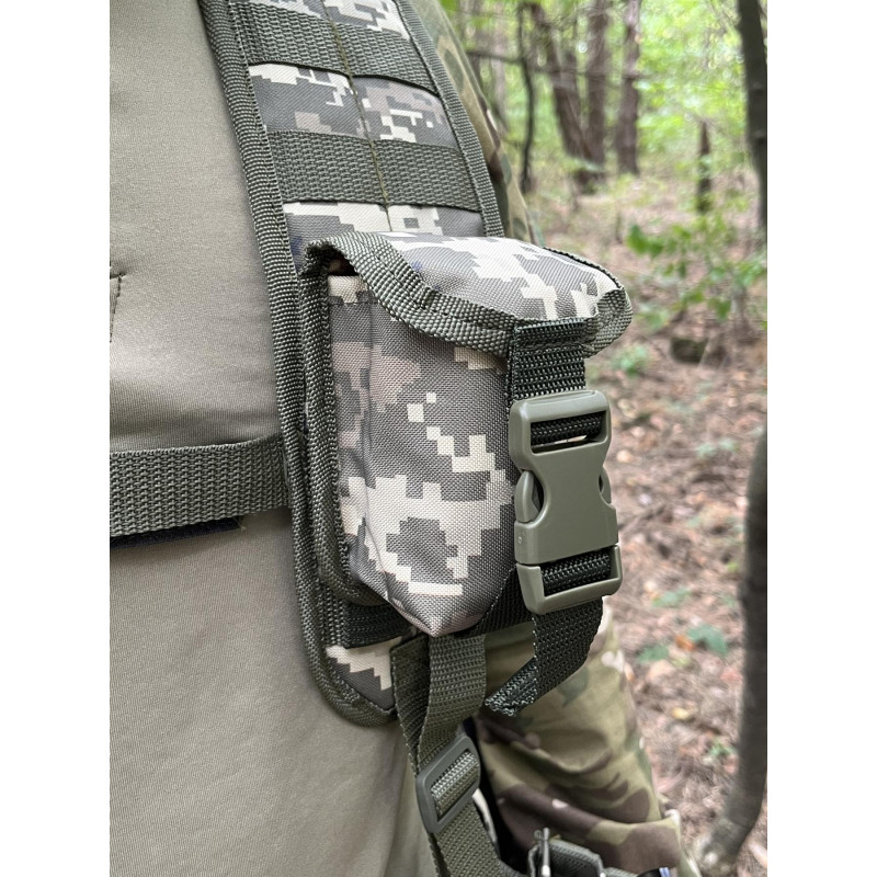 Розвантажувальний пояс з комплектом підсумків тактичний Unloading Belt ремінно-плечова система XXL (Піксель) розгрузка