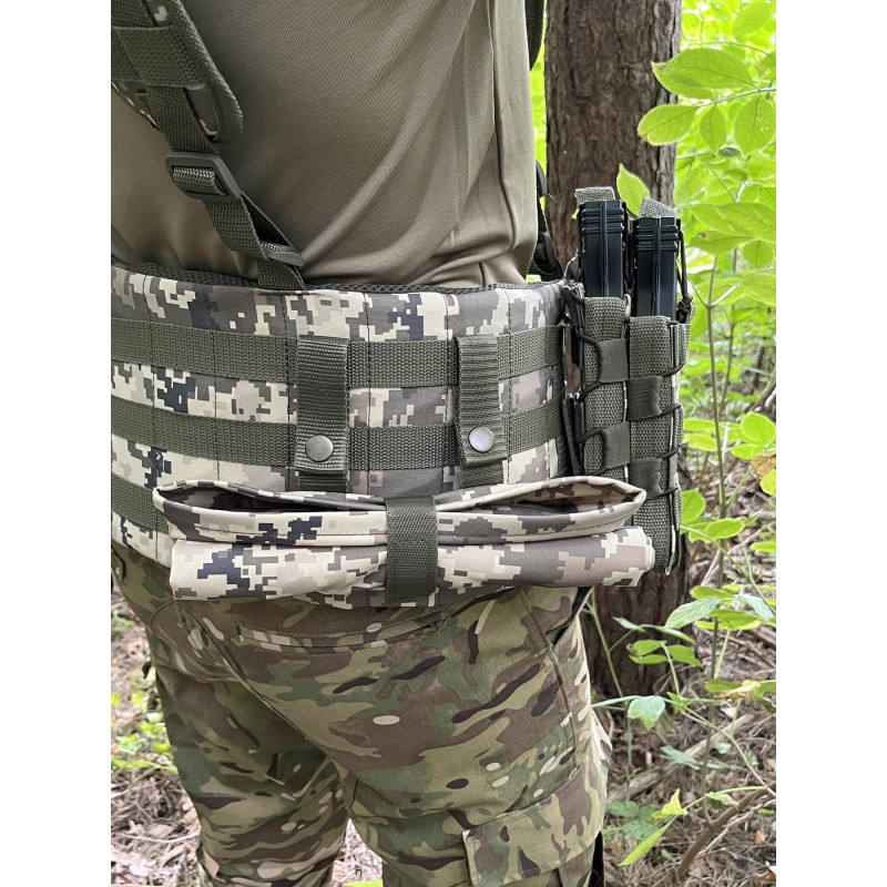 Розвантажувальний пояс з комплектом підсумків тактичний Unloading Belt ремінно-плечова система XXL (Піксель) розгрузка