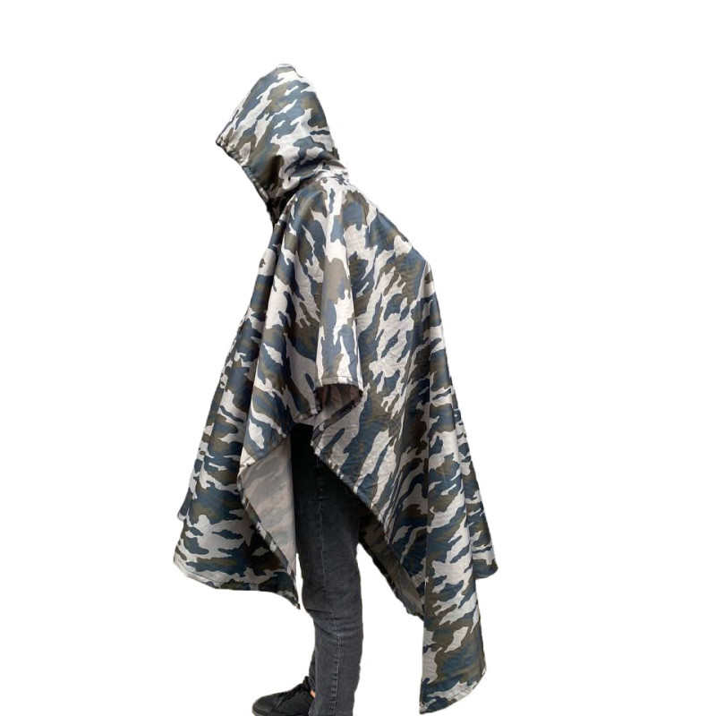 Тактичний дощовик-пончо 3в1 легкий лісовий плащ-намет з люверсами Тактичний дощовик-пончо 3в1 легкий лісовий плащ-намет з люверсами