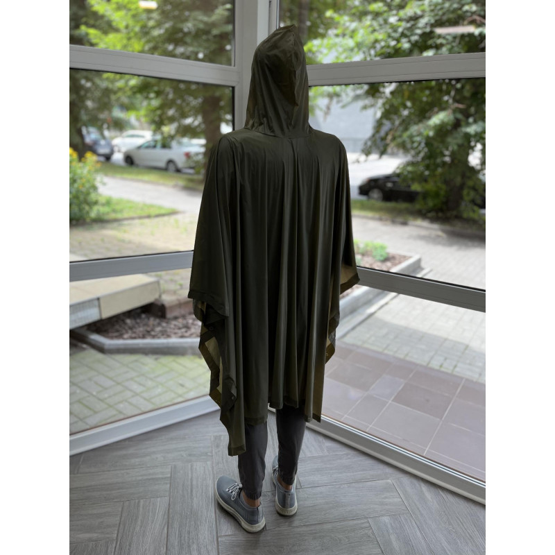 Тактичний дощовик Пончо Raincoat водонепроникний плащ One Size (Хакі) накидка від дощу