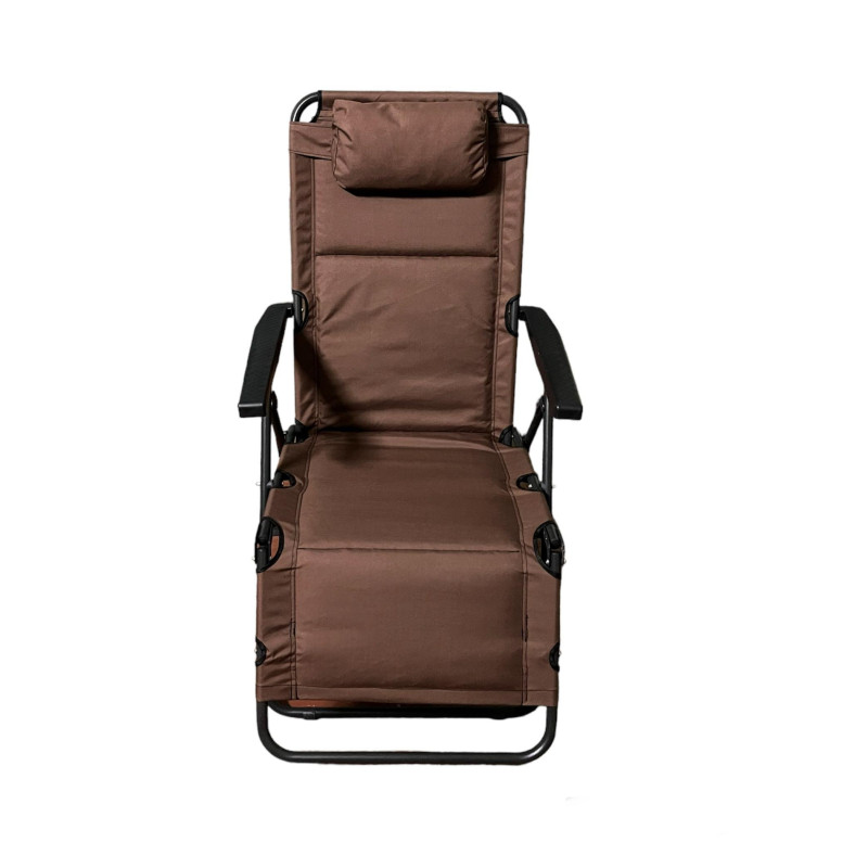 Шезлонг-крісло для кемпінгу та туризму Easy Camping з підлокітниками та регульованою спинкою EC-1489