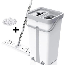 Комплект швабра с ведром Clean Pro Mop с системой авто-отжима для быстрой уборки CM-1209 White