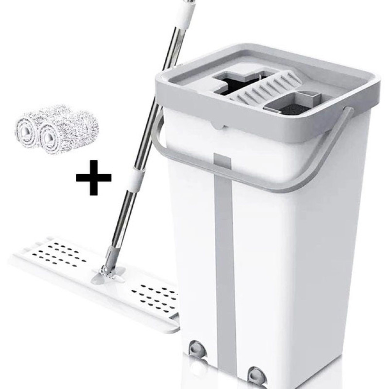 Комплект швабра с ведром Clean Pro Mop с системой авто-отжима для быстрой уборки CM-1209 White