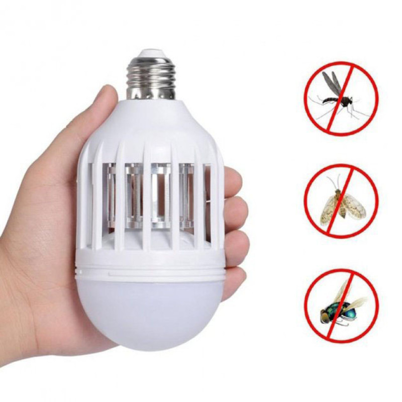 Світлодіодна лампа приманка - знищувач для комах 2в1 Destrui Lamp DL9808 White
