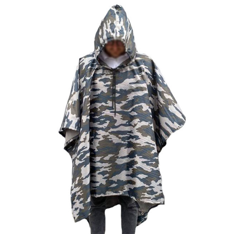 Тактичний дощовик-пончо 3в1 легкий лісовий плащ-намет з люверсами