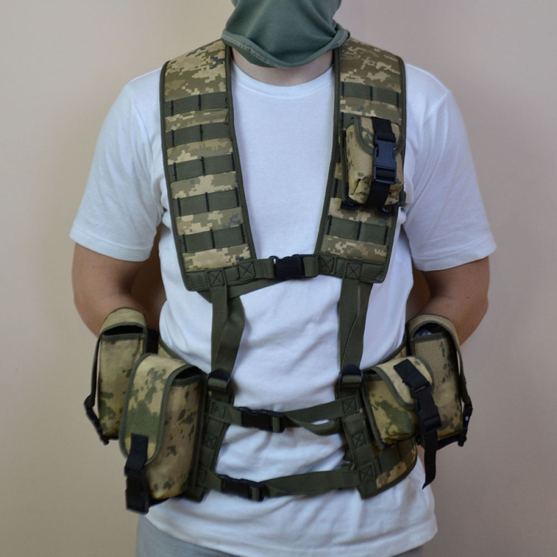 Розвантажувальний жилет РПС система Molle плюс 5 підсумків 3D сітка з ущільнювачем (Камуфляж)