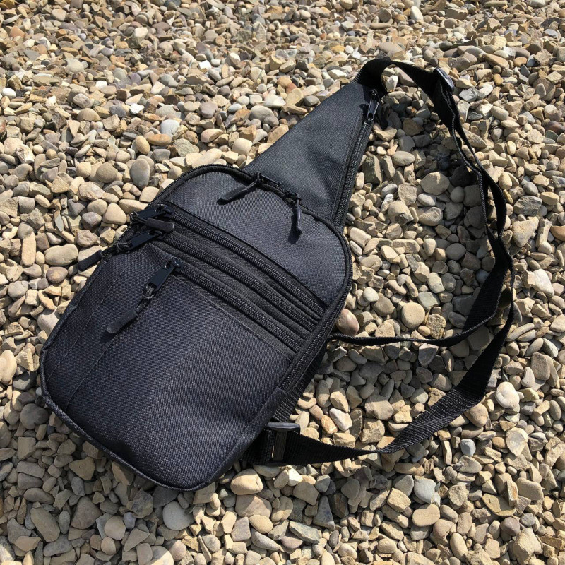 Сумка тактична чоловіча на плече з кобурою Cordura з водонепроникною мембраною 6 кишень 24х17х5 Чорний (CD12988)