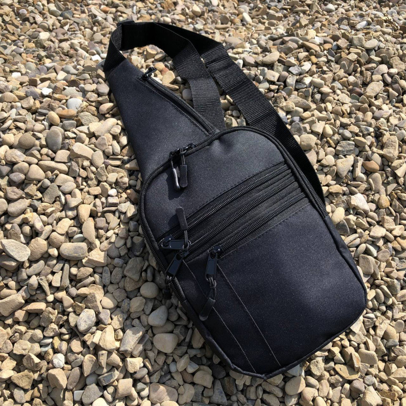 Сумка тактична чоловіча на плече з кобурою Cordura з водонепроникною мембраною 6 кишень 24х17х5 Чорний (CD12988)