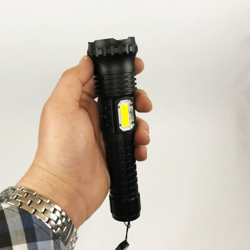 Надпотужний світлодіодний ліхтар ручний з 2 режимами роботи стробоскоп Police BL-A95-P50+COB Black