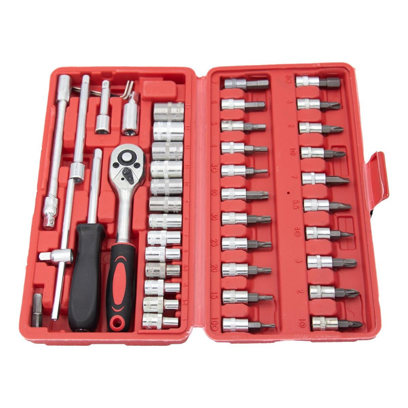 Універсальний набір інструментів Hands Master 46 предметів у кейсі з торцевими головками