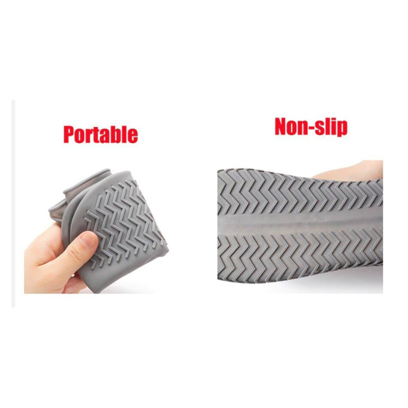 Силіконові чохли бахіли для взуття розмір L 41-45 від дощу та бруду всесезонні розмір Grey