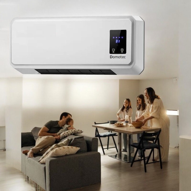 Керамічний настінний тепловентилятор 2000 Вт з пультом, обігрівач з таймером Domotec MS 5962 White