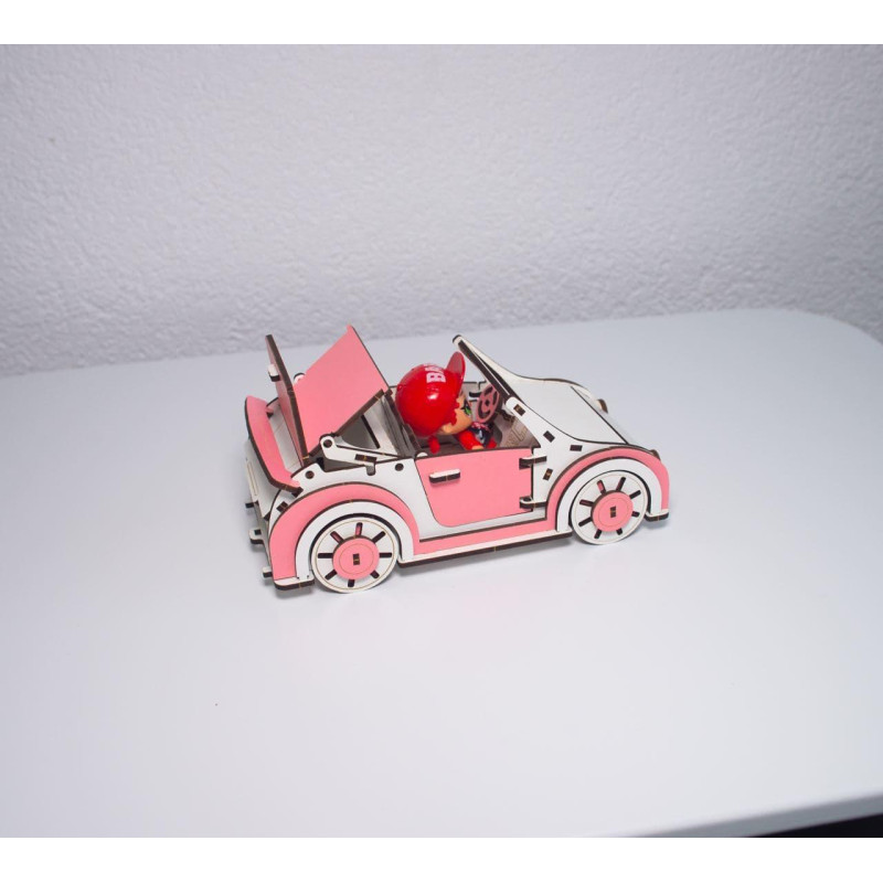 Ляльковий будиночок для ляльок LOL на 4 кімнати ДВП з гаражем і машинкою 42x36x16см Рожевий/Білий