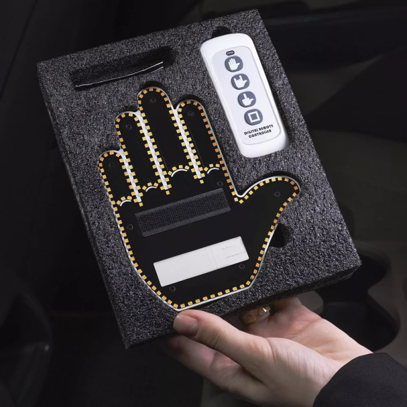 Світлодіодна рука на заднє скло автомобіля LED Hand з дистанційним пультом Black