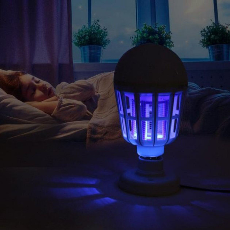 Світлодіодна лампа приманка - знищувач для комах 2в1 Destrui Lamp DL9808 White