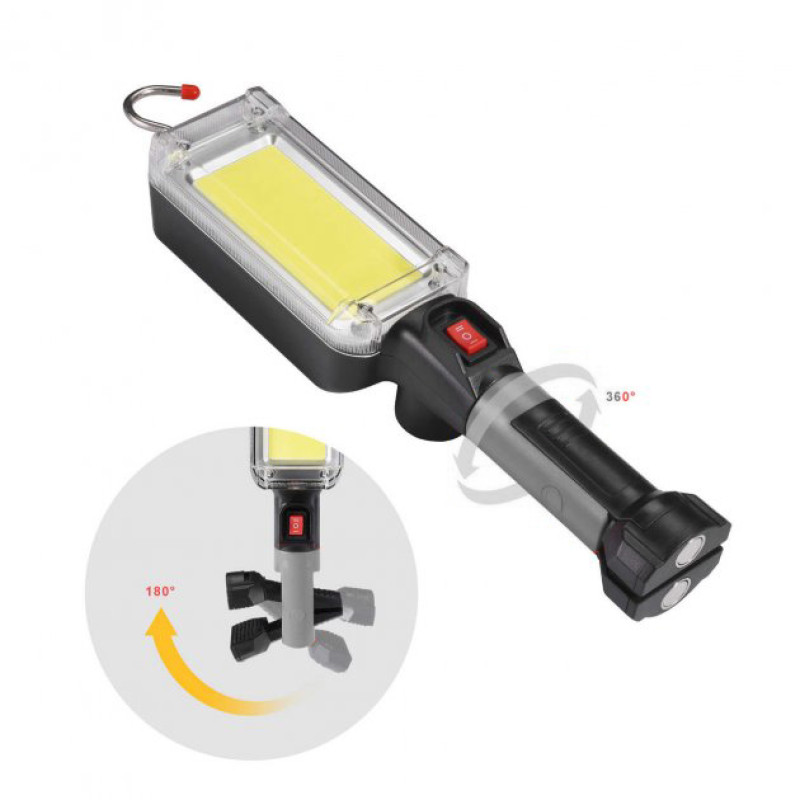 Кемпінговий ліхтар 700Lm з гаком та магнітним тримачем із зарядкою micro USB чорний 7628 ZJ-8859-COB