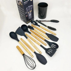 Универсальный набор кухонных принадлежностей из 12 предметов для приготовления пищи Rainberg RB-2288 Black