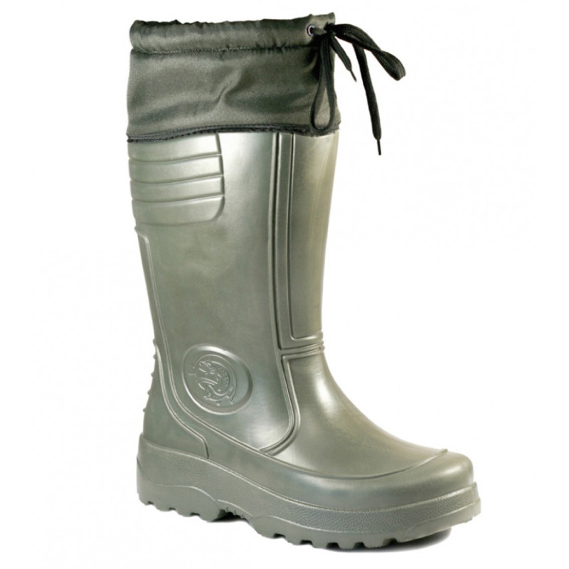 Чоботи гумові високі утеплені з підв'язкою зверху розмір 45/46 чоловічі Зелений
