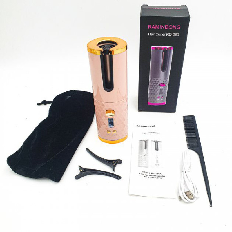 Бездротова, автоматична плойка для завивки волосся Ramindong Hair curler RD-60, Pink