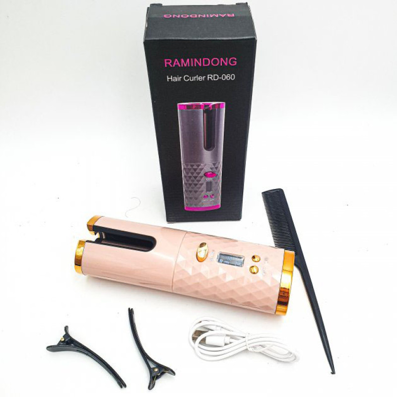 Бездротова, автоматична плойка для завивки волосся Ramindong Hair curler RD-60, Pink