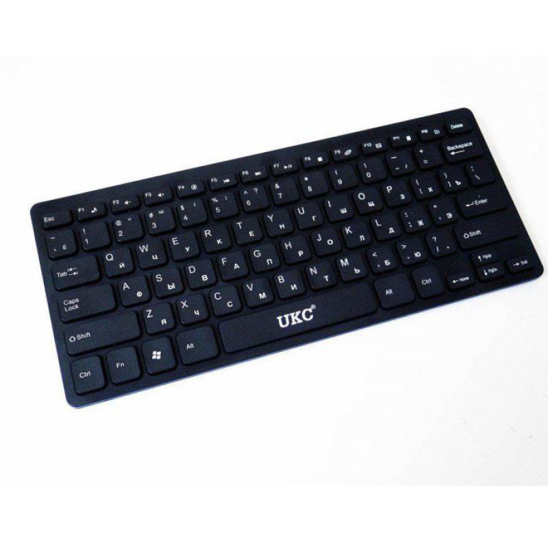 Бездротова клавіатура та оптична миша комплект KeyBoard UKC 901 Mini Чорна з низькопрофільними клавішами