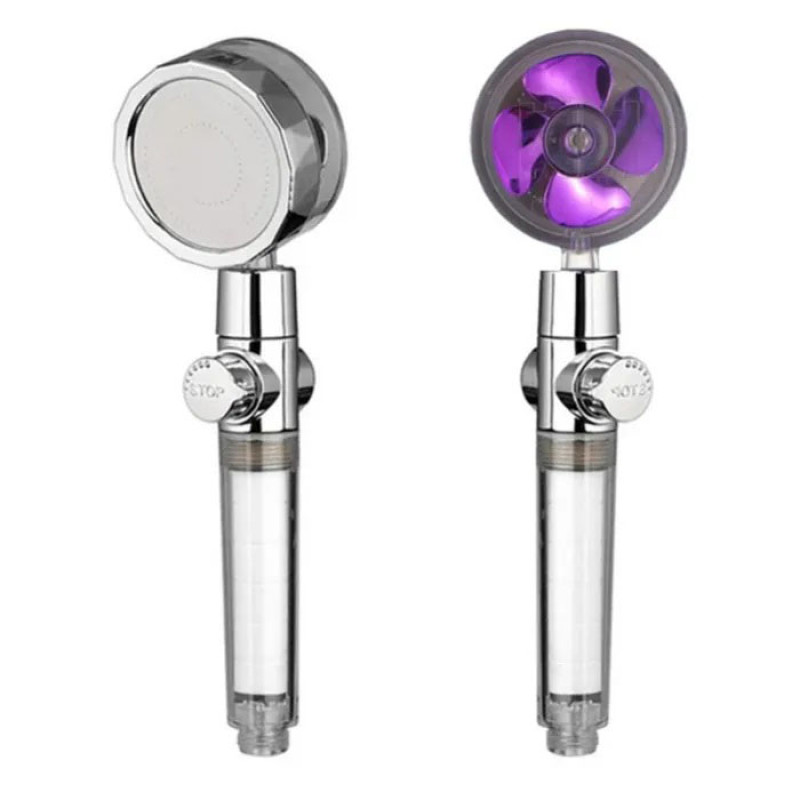 Турболійка душова високого тиску водозберігаюча з унікальним малюнком води ABS 25х9,5х3 см Purple