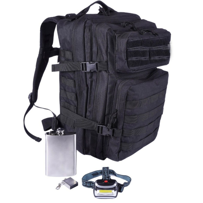 Рюкзак з підсумками тактичний Light Tactic Оксфорд 600D система Molle 50л 35x22x53см Black Рюкзак з підсумками тактичний Light Tactic Оксфорд 600D система Molle 50л 35x22x53см Black