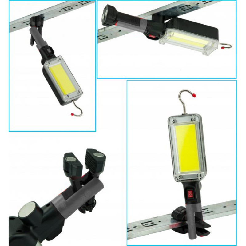 Кемпінговий ліхтар 700Lm з гаком та магнітним тримачем із зарядкою micro USB чорний 7628 ZJ-8859-COB