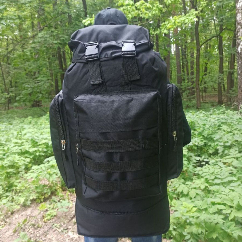 Великий рюкзак туристический похідний Light Tactic баул кордура 1200D система Molle 70л 39x22x80 см Black Великий рюкзак туристический похідний Light Tactic баул кордура 1200D система Molle 70л 39x22x80 см Black