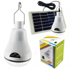 LED лампочка акумуляторна із сонячною панеллю на гачку 10В Golden Road GR 6028 USB Білий