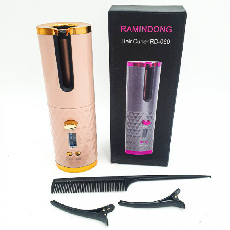 Бездротова, автоматична плойка для завивки волосся Ramindong Hair curler RD-60, Pink