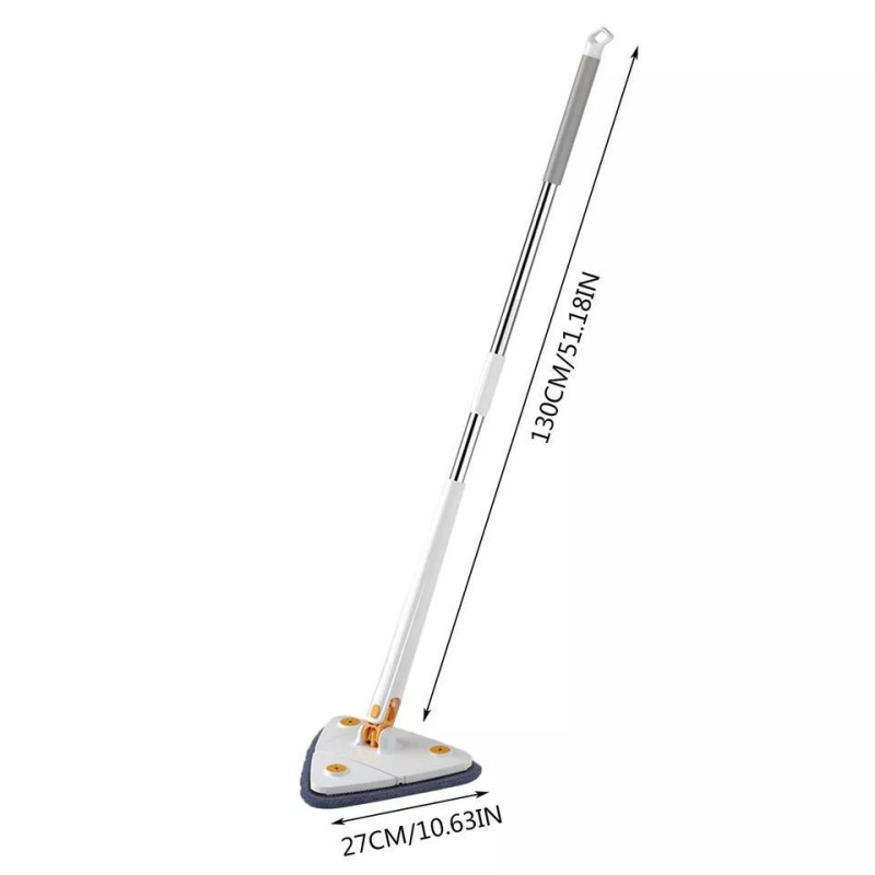 Трикутна швабра для миття вікон та всіх поверхонь Wind Master телескопічна з обертанням на 360 багатофункційна Blue (WM12062)