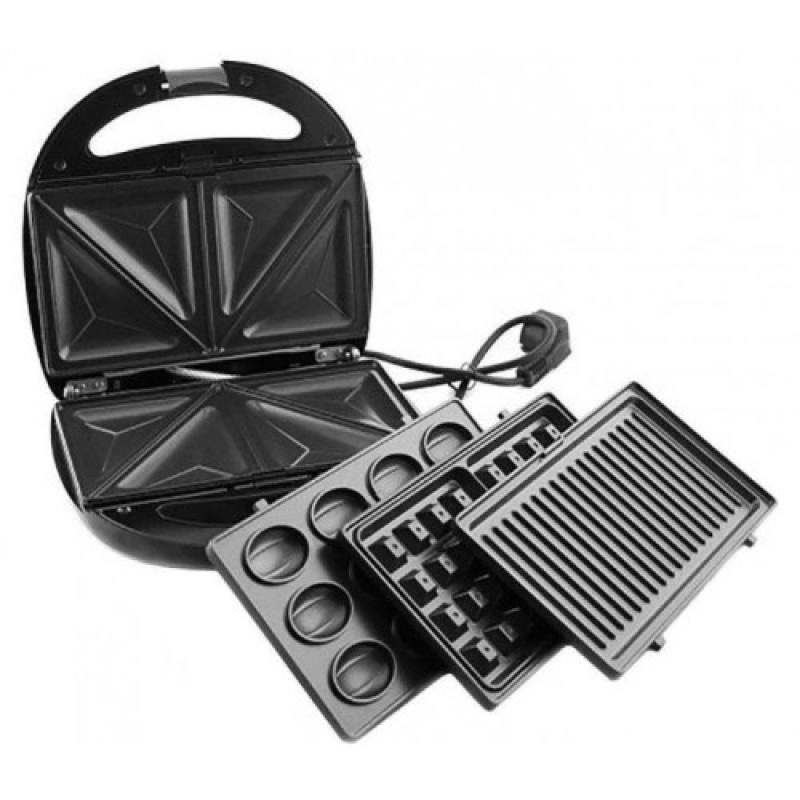 Мультимейкер 4 в 1, гриль, сендвічниця, вафельниця, ліщина Crownberg CB-1076