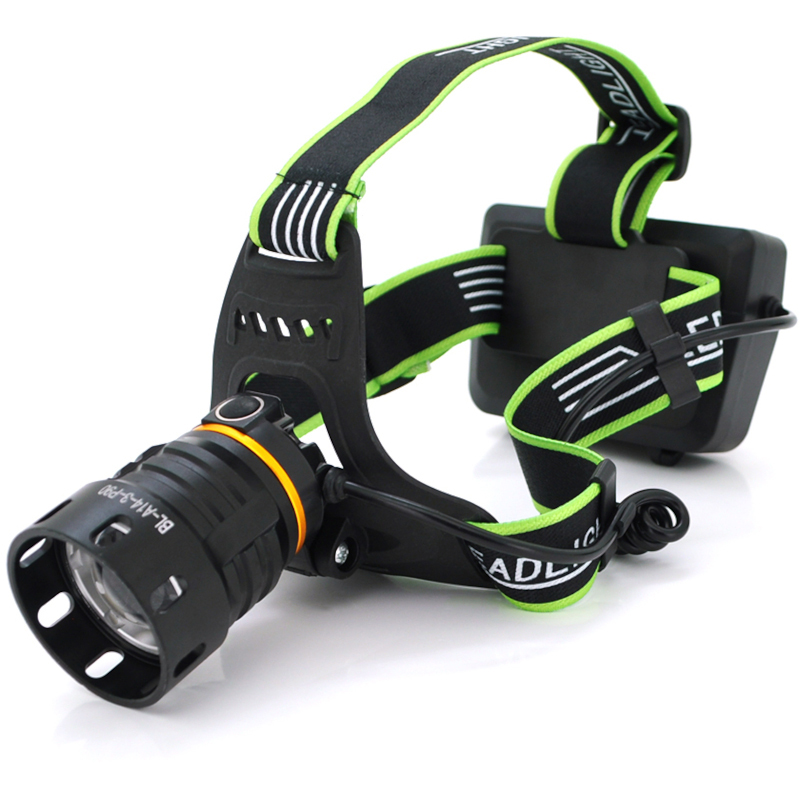 Налобний LED ліхтар потужний акумуляторний з зумом 3 режимами Police BL-A14-3-P90 microUSB 3х18650 Чорний